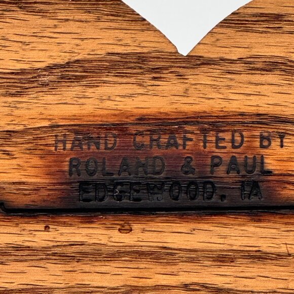 Vintage Double Heart Wall Shelf Display Countrycore Rustic Farmhouse Oak - Picture 5 of 5